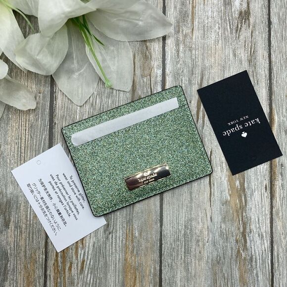 Kate Spade Kenzie Boxed Glitter Small Cardholder Wallet Bag Purse - Picture 8 of 13